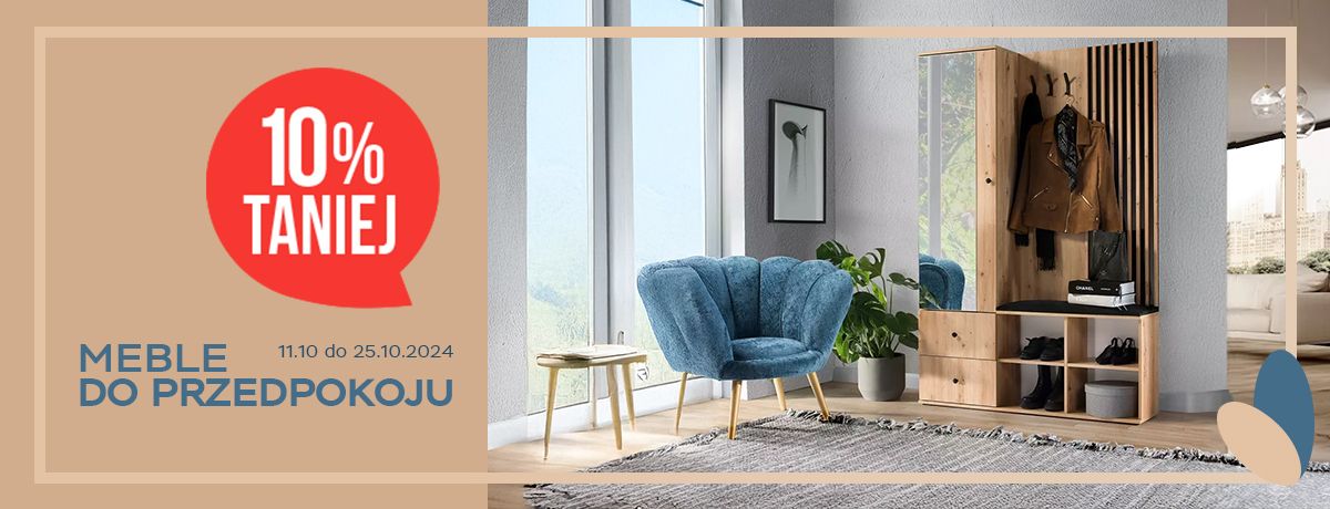 Wybrane meble do przedpokoju 10% taniej!